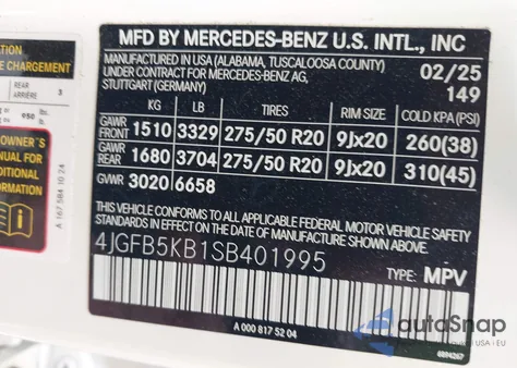 2025 Mercedes-Benz Gle 450 4Matic z USA, uszkodzony, nr VIN 4JGFB5KB1SB401995